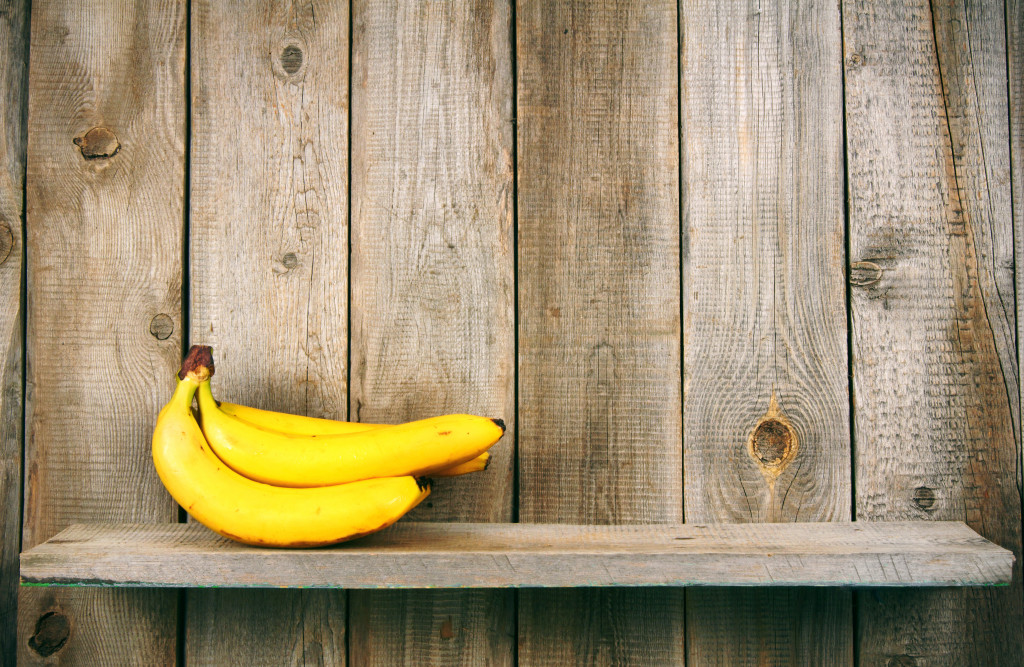 A banana on a shelf